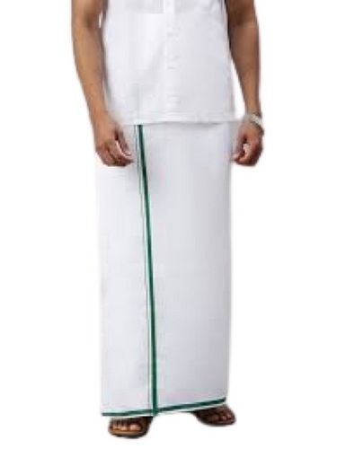 Cool Pass Mens Comfortable And Washable Plain Traditional Wear White Dhoti