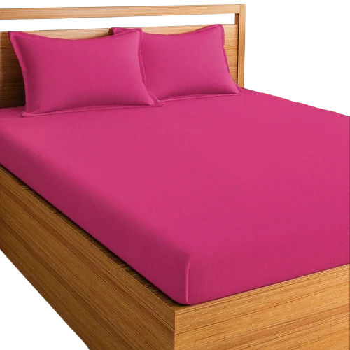 Shrink Resistance Soft Cotton Plain Dyed Bed Sheet With Pillowcase