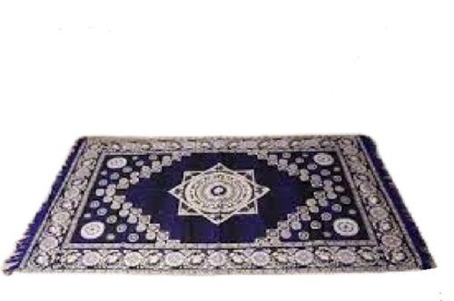 Navy Blue With White Washable Printed Rectangle Shape Cotton Door Mats, Size 40 X 60 Cm