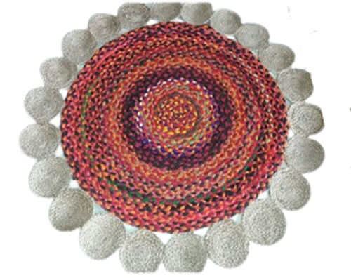 Multi Color Waterproof Anti-Slip Washable Round Modern Jute Floor Carpet