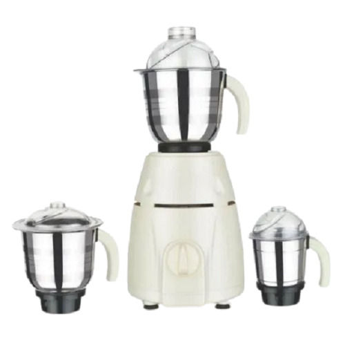 White 1 Liter Capacity 3 Jar Stainless Steel And Plastic Domestic Mixer Grinder