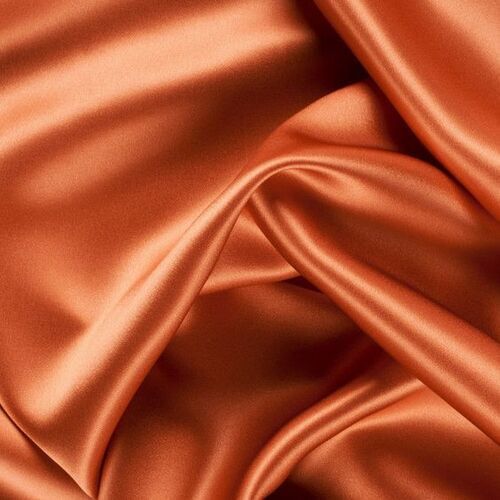 Orange 2.5 Meter 44 Inches 100% Pure Washable Bright Shine Plain Silk Fabric Use Garments 