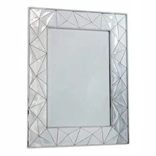 Silver 75 X 45 X 75 Cm Glossy Wall Mount Glass Mirror