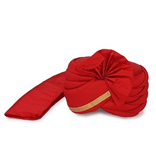 Comfortable Printed And Embroidered Cotton Wedding Turban For Groom