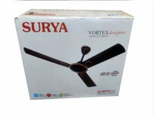 Electric 3 Blade Brown Ceiling Fan For Home And Hotel Use