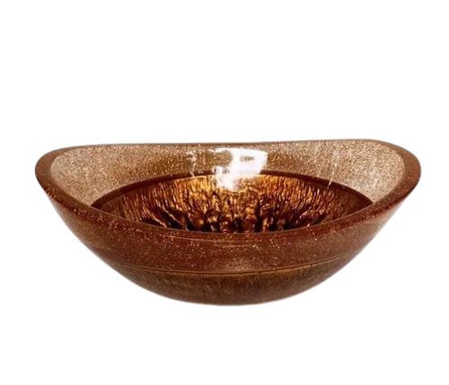 Brown 14 X 11 X 5 Inches Oval Stain Finished Resin Wash Basin