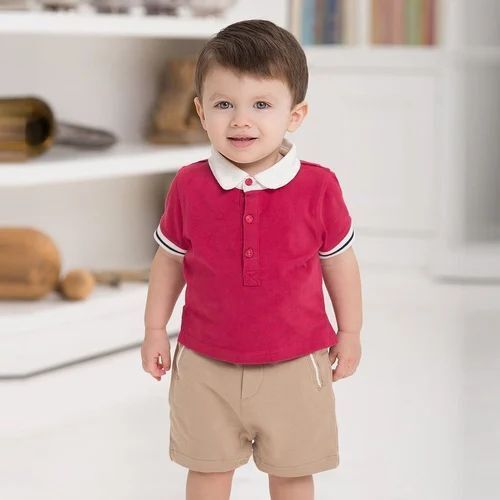 Casual Wear Baby Short Sleeve Printed Cotton T Shirt