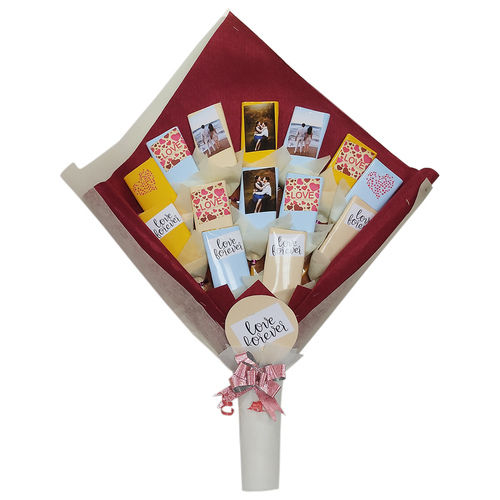 Choco Teddy'S Bar Chocolate Bouquet - 14 Chocolate, Gift Pack, Gift Hamper, Wedding, Anniversary, Diwali, Christmas, Valentine, Birthday (Red Theme) Place Of Origin: Tamil Nadu