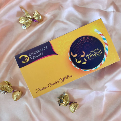Choco Teddy's Handmade Premium Assorted Diwali Chocolate Rectangle Gift Box - 10 PCS (Milk and Dark Chocolates) - 100 G