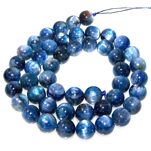 Blue Glossy Finished Round Printed Gemstone Beads For Jewelry Purpose