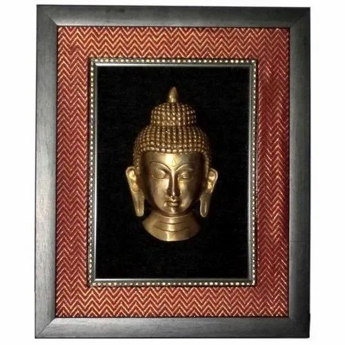 Golden Brass Wall Mounted Buddha Frame For Decoration