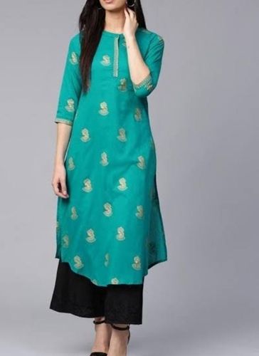 Ladies Plain Cotton Full Sleeves Kurti For Casual Wear Suitable For: Daily Use