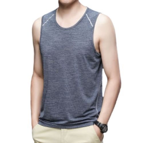 Mens Comfortable Stylish Plain Pattern Round Neck Sleeveless Polyester T-Shirts Age Group: 18 To 25