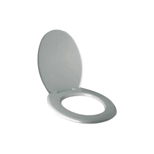 White Mirror Finish Deck-Mounted Round Plastic Toilet Seat Cover