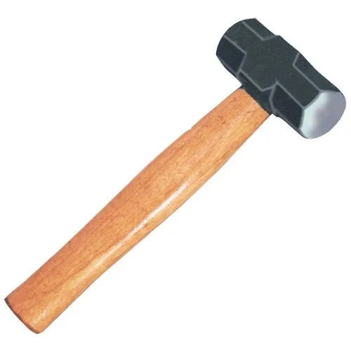 Brown And Black Rust Proof Polished Cast Iron Club Hammer With Wooden Handle 