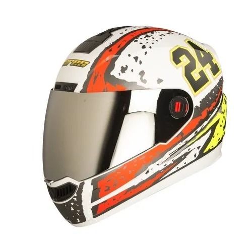 Multicolor 1 Kilograms 600 Mm Plastic Body And Foam With Strip Motorcycle Full Face Helmet