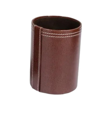 4 Mm Thick 2.5 Inches Wide Round Shaped Plain Leather Pen Holder