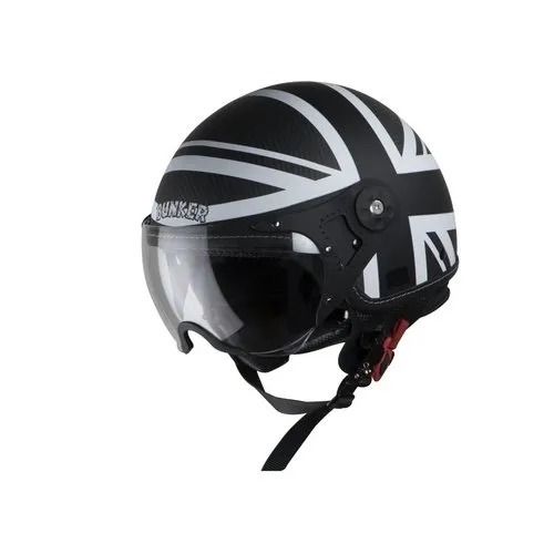 750 Grams Half Face Plastic Body And Foam With Strip Motorcycle Helmet 