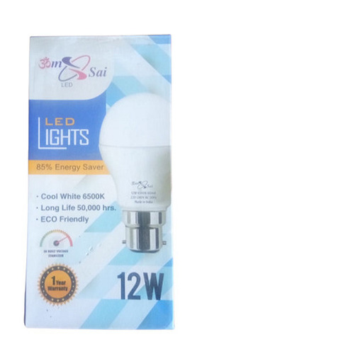 Aluminium Ceramic Om Sai 12 Watt Round Shape Led Bulb Body Material: Aluminum