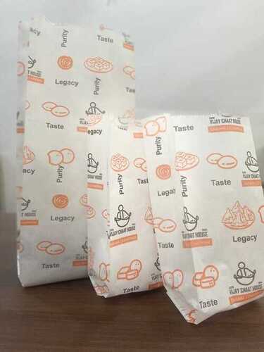 Eco Friendly White Printed Paper Bag For Food Packaging