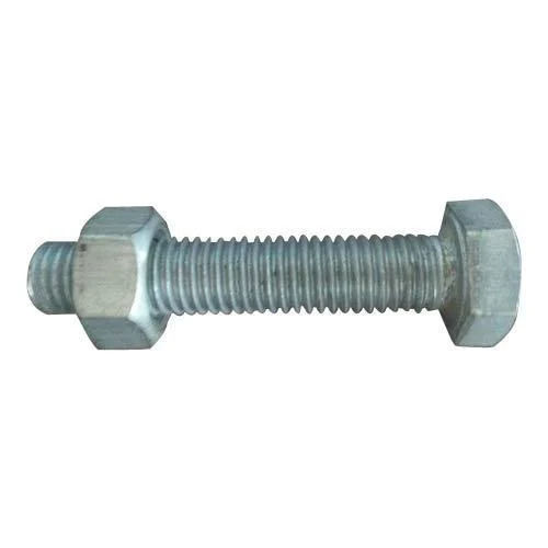 Silver Galvanized Mild Steel Nut Bolt