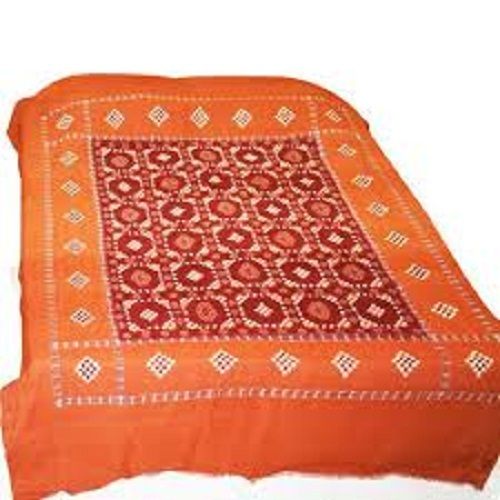 Orange Lightweight Comfortable Embroidered Bed Sheet 