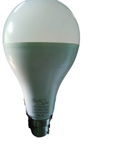 घर और ऑफिस के लिए सफ़ेद प्लास्टिक और सिरेमिक सामग्री ओम साई 18 वॉट का LED बल्ब