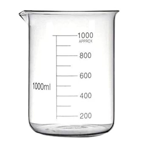 1000 Ml 26X5.3X26 Centimeters Transparent Borosilicate Glass Beaker Application: Laboratory