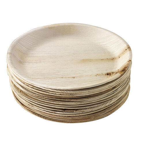 12 Inch Plain Round Areca Leaf Plate For Serving Food Usage