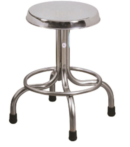 14x10x24 Inches Indian Style Chrome Finish Stainless Steel Stool