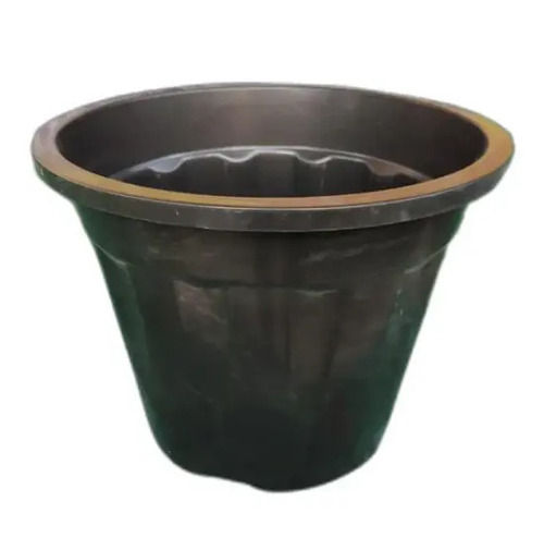 Brown 31 Centimeter Round Polished Finished Plastic Flower Pot For Planting