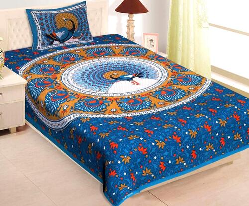 Anti-Shrink Printed Cotton Bed Sheets With Pillow