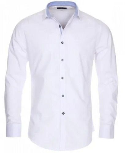 Cotton Plain Button Down Collar Men Full Sleeve Shirt