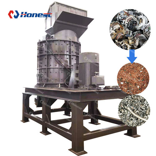 Vertical Hammer Crusher - High-Speed Metal Crushing for Scrap Iron, Aluminum Profiles, Motor Stators | Efficient, Easy Maintenance, Pollution-Free Output with Magnetic Separation and Dust Removal