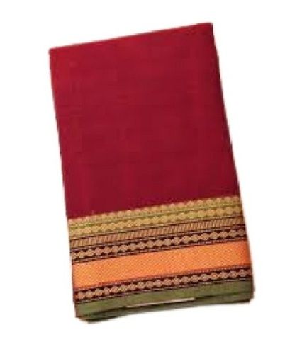 Plain Pattern Light Weight Breathable South Style Casual Wear Cotton Saree