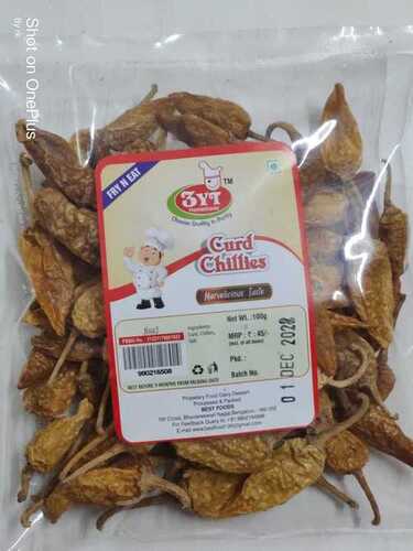 100% Vegetarian 100gm Curd Chillies, No Preservatives And Color