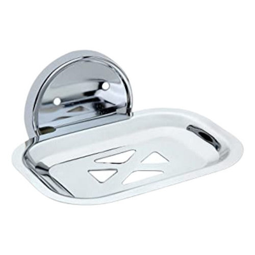 Silver 5X2.2 Inches Wall Mounted Glossy Polished Stainless Steel Soap Dish