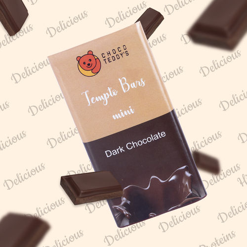 Choco Teddy's Tempto Bars Mini Dark Roasted Chocolate Bar - Pack of 1 - 25 g (Dark Chocolate Bars)