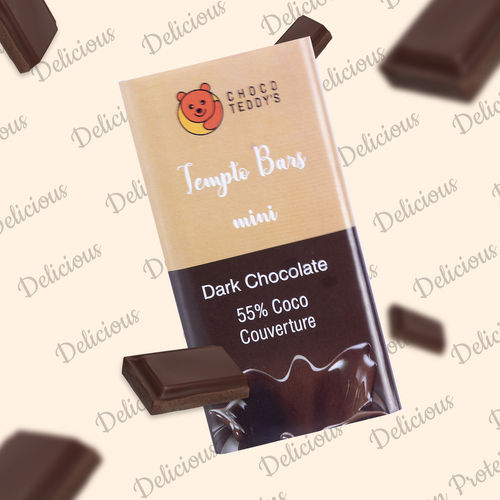 Choco Teddy's Tempto Bars Mini Dark Roasted Couverture Chocolate Bar - Pack Of 1 - 25 G (Dark Chocolate Couverture)