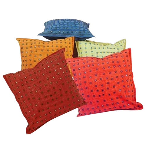 Lightweight Breathable Square Shape Embroided Soft Cotton Designer Cushion