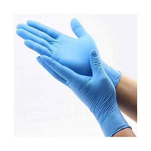 Blue Disposable Medical Surgical Durable Plain Pattern Rubber Nitrile Hand Glove