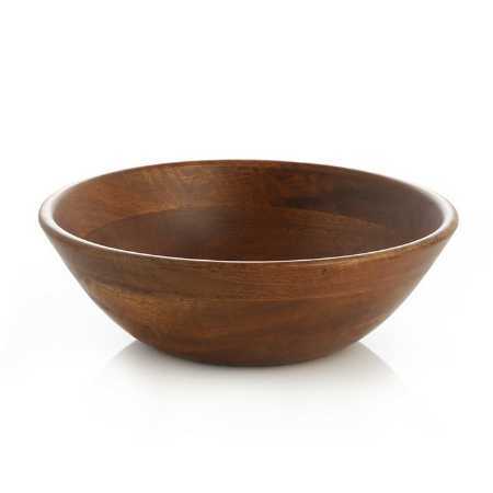 Natural Finish Easy To Clean Round Wooden Bowl