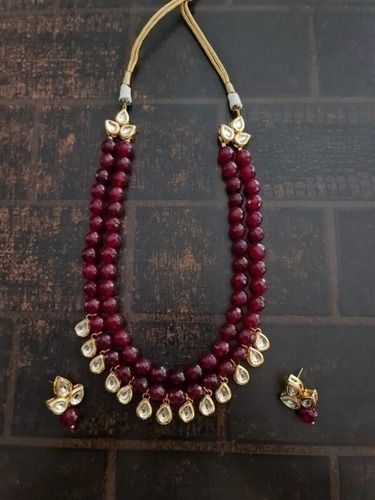 Medium Length Handmade Beaded Chain Necklace For Festival Occasion