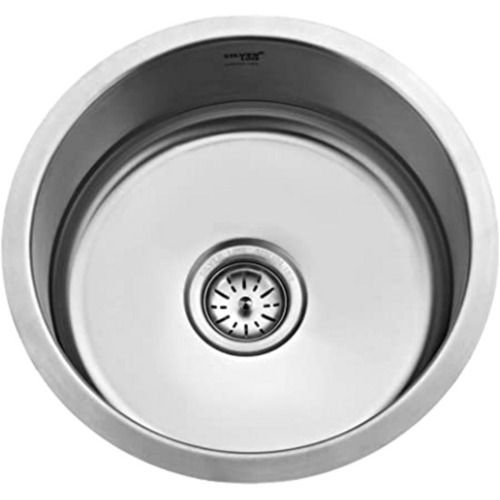 Corrosion Resistance Polished Finish Stainless Steel Round Shaped Single Bowl Kitchen Sink