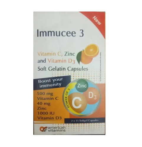Vitamin C/D3/Zinc Contains Dietary Supplement Omega 3 Capsules