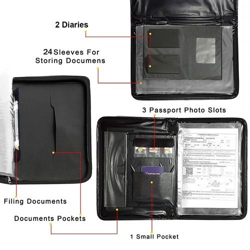 Waterproof Document File Bag With Rectangular Shape, 24 Sleeves Use: For Personal