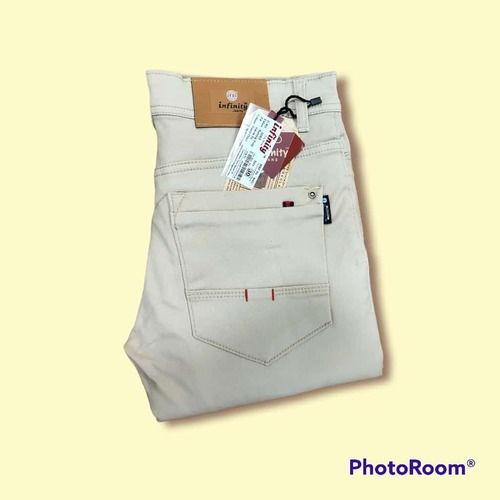 White Formal Wear Mens Cotton Solid Regular Trousers