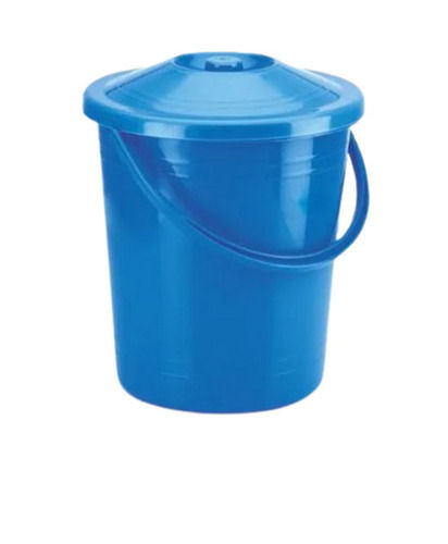 Blue 12 Liter Capacity Plastic Waste Bin With Lid And Handle For Home