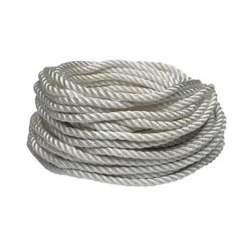 White 24 Mm Thick Uv Resistance And Plain Twisted Nylon Industrial Rope