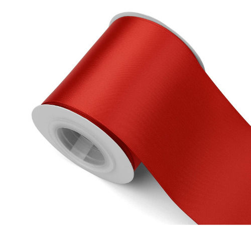 Red 30 Meter Long One Sided Plain Polyester Ribbon For Floral Arrangement